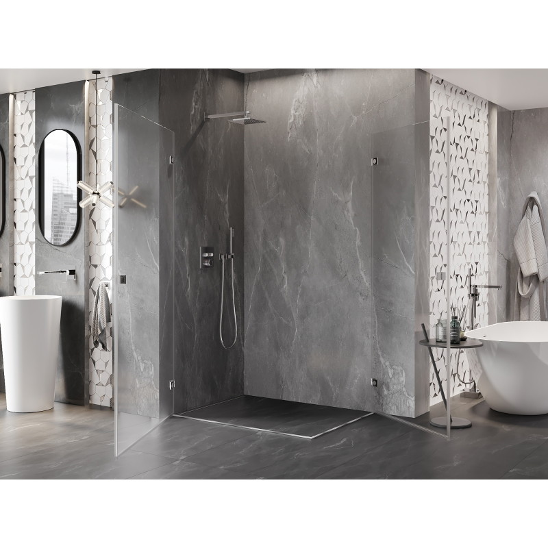Mexen Lunar-B Duo Duschkabine aufklappbar 100 x 80 cm, transparent, Chrom - 832-100L-080P-01-00