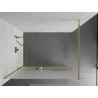 Mexen Kioto+ Duschwand mit Ablage Walk-in 90 x 200 cm, matt, gold - 800-090-121-50-30
