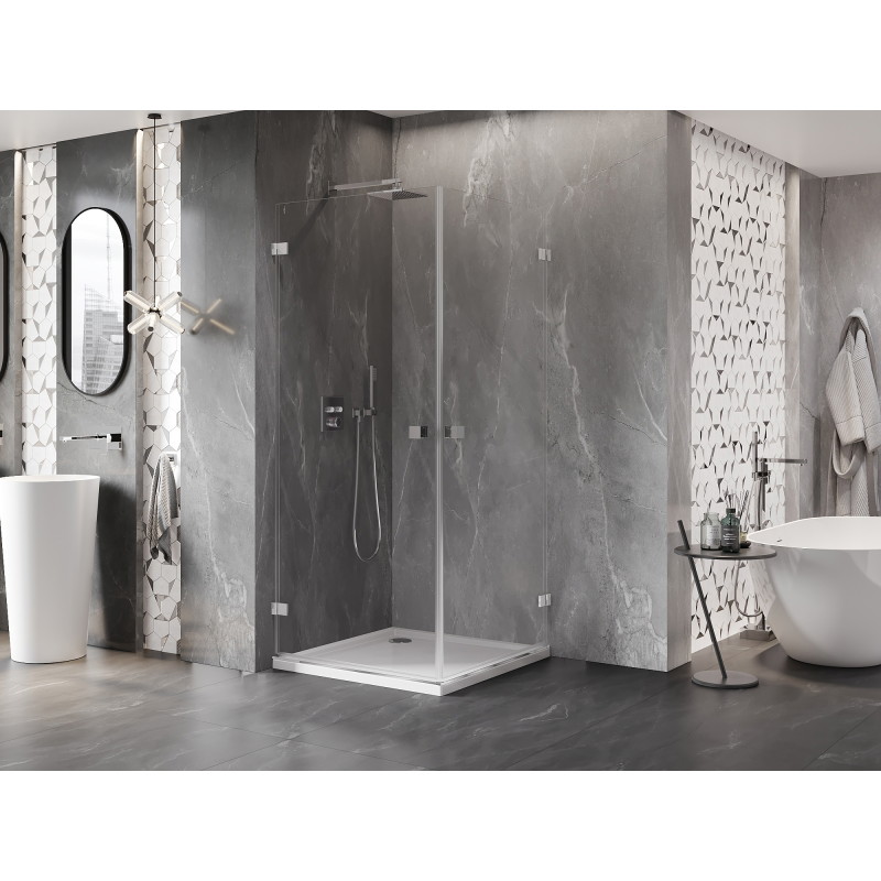 Mexen Lunar-B Duo Duschkabine schwenkbar 95 x 95 cm, transparent, Chrom - 832-095L-095P-01-00