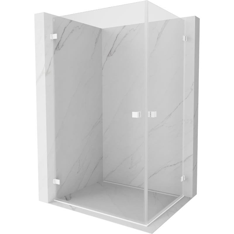 Mexen Lunar-B Duo Duschkabine Schwenktür 95 x 75 cm, transparent, weiß - 832-095L-075P-20-00