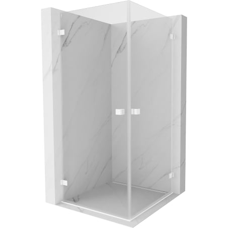 Mexen Lunar-B Duo Duschkabine schwenkbar 80 x 80 cm, transparent, weiß - 832-080L-080P-20-00
