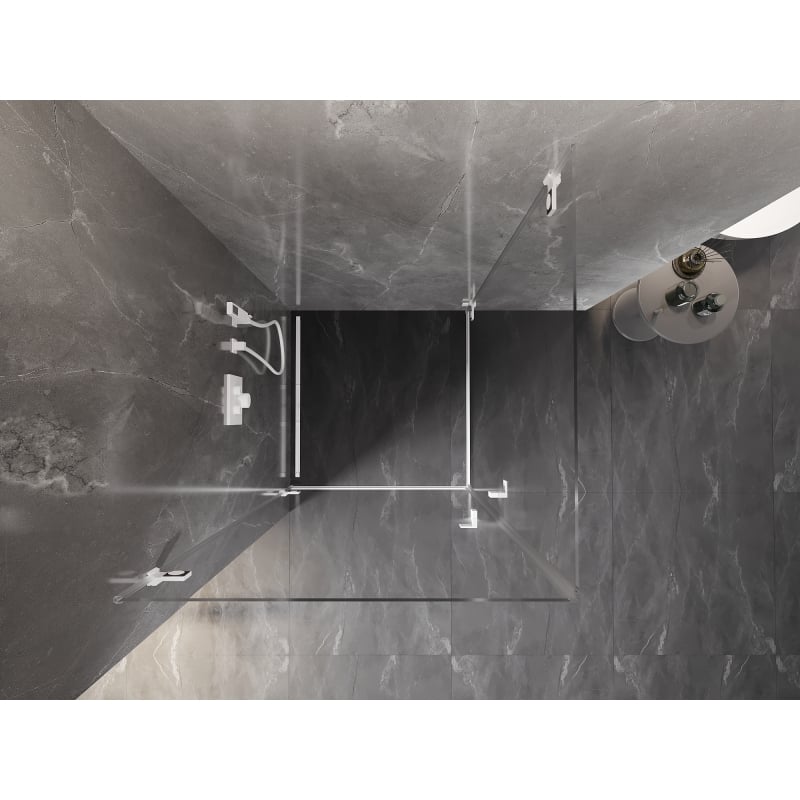 Mexen Lunar-B Duo Duschkabine mit Schwingtür 95 x 95 cm, transparent, weiß - 832-095L-095P-20-00
