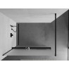 Mexen Kioto+ Duschwand mit Ablage Walk-in 70 x 200 cm, matt, schwarz - 800-070-121-70-30