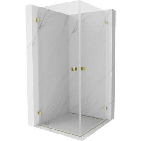 Mexen Lunar-B Duo Duschkabine schwenkbar 70 x 70 cm, transparent, gold - 832-070L-070P-50-00