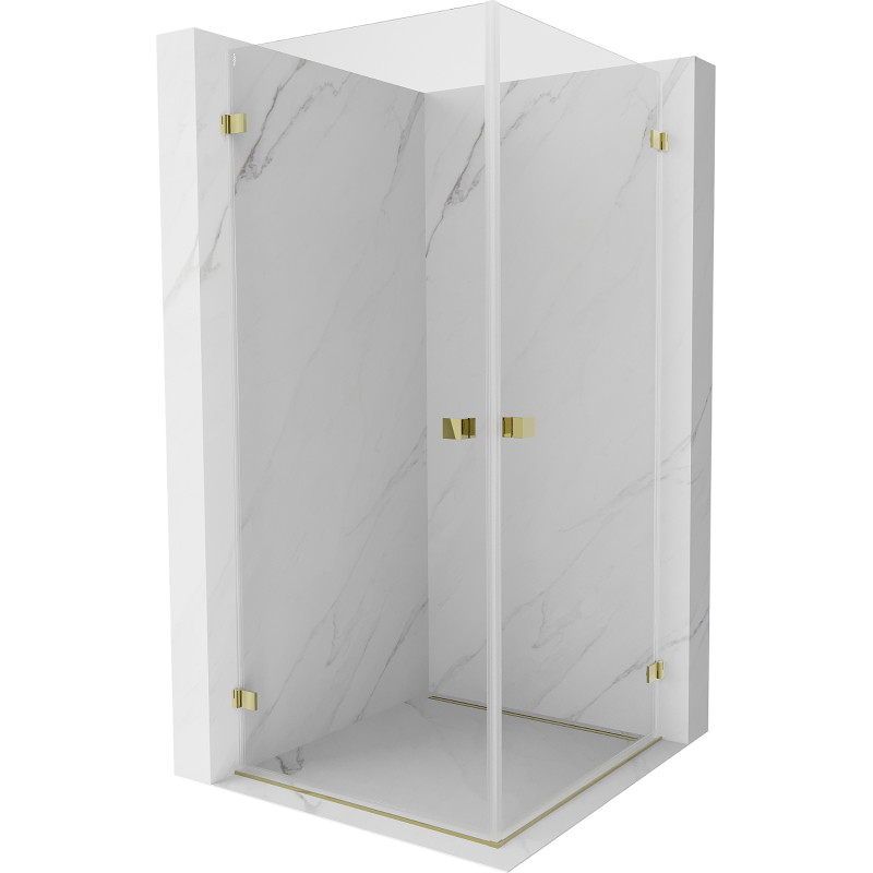 Mexen Lunar-B Duo Duschkabine, 75 x 75 cm, transparent, gold - 832-075L-075P-50-00