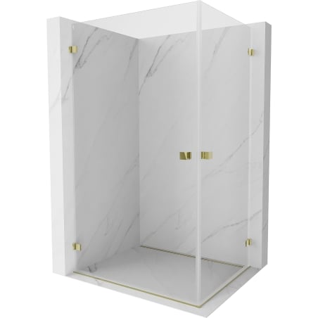 Mexen Lunar-B Duo Duschkabine Schwenktür 95 x 80 cm, transparent, gold - 832-095L-080P-50-00