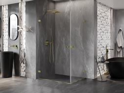 Mexen Lunar-B Duo Duschkabine, schwenkbar 95 x 85 cm, transparent, gold - 832-095L-085P-50-00
