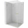 Mexen Lunar-B Duo Duschkabine mit Drehtür 90 x 70 cm, transparent, gebürstetes Gold - 832-090L-070P-55-00