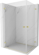 Mexen Lunar-B Duo Duschkabine mit Drehtür 90 x 70 cm, transparent, gebürstetes Gold - 832-090L-070P-55-00