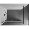 Mexen Kioto+ Duschwand mit Ablage Walk-in 100 x 200 cm, transparent/gefroren, schwarz - 800-100-121-70-35