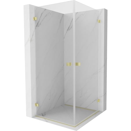 Mexen Lunar-B Duo Duschkabine Schwingtür 80 x 80 cm, transparent, gebürstet gold - 832-080L-080P-55-00