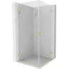 Mexen Lunar-B Duo Duschkabine Schwingtür 80 x 80 cm, transparent, gebürstet gold - 832-080L-080P-55-00