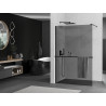 Mexen Kioto+ Duschwand mit Regal Walk-in 110 x 200 cm, Graphit, Schwarz - 800-110-121-70-40