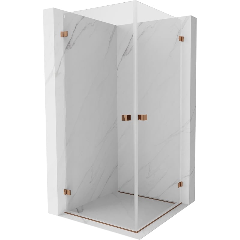 Mexen Lunar-B Duo Pendeltür-Duschkabine 75 x 75 cm, transparent, Roségold - 832-075L-075P-60-00