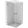 Mexen Lunar-B Duo Pendeltür-Duschkabine 75 x 75 cm, transparent, Roségold - 832-075L-075P-60-00