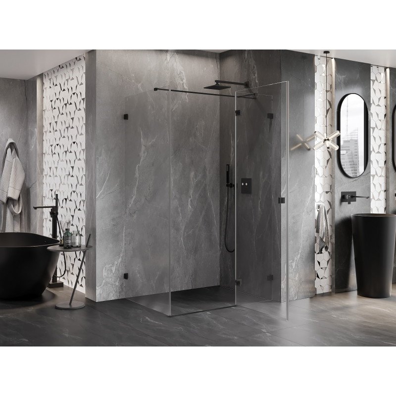 Mexen Lunar T Duschkabine öffnend rechts 115 x 80 cm, transparent, schwarz - 834T-115-080-70-00-P