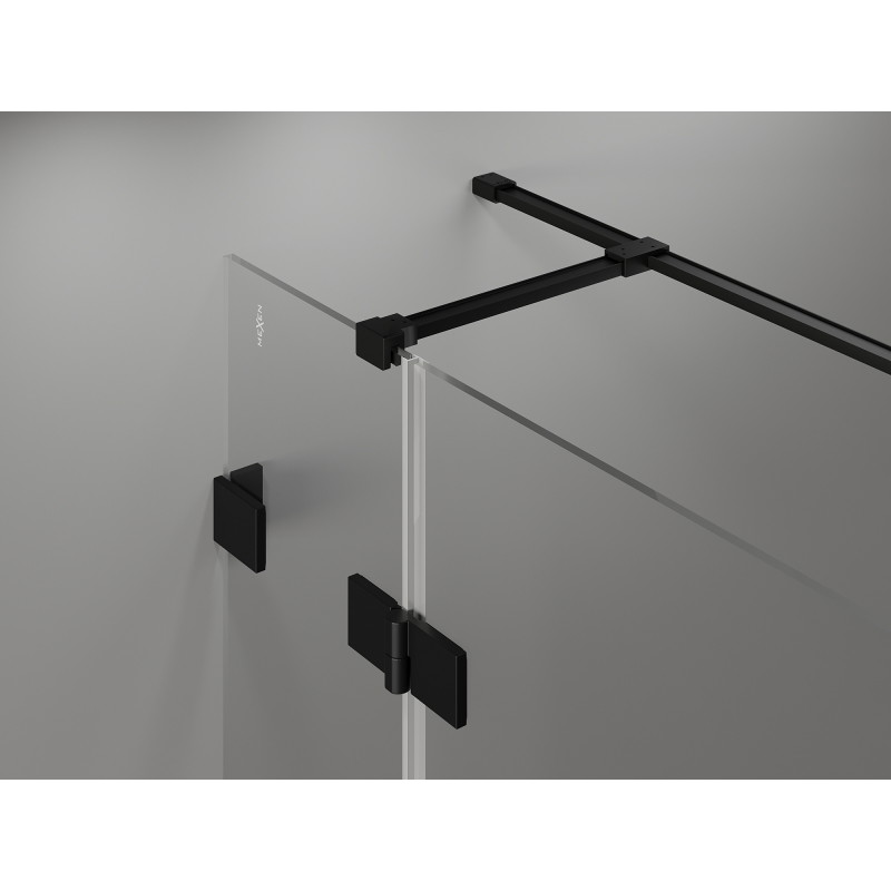 Mexen Lunar T Duschkabine, rechte Tür, 120 x 80 cm, transparent, schwarz - 834T-120-080-70-00-P