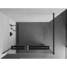 Mexen Kioto+ Duschwand mit Regal Walk-in 100 x 200 cm, Spiegel, schwarz - 800-100-121-70-50