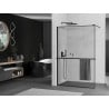 Mexen Kioto+ Duschwand mit Regal Walk-in 130 x 200 cm, schwarzer Rahmen, schwarz - 800-130-121-70-70