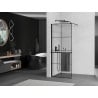 Mexen Kioto+ Duschwand mit Ablage Walk-in 80 x 200 cm, schwarzes Gitter, schwarz - 800-080-121-70-77