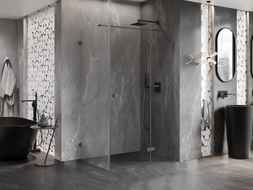 Mexen Lunar T Duschkabine an Tür rechts 120 x 90 cm, transparent, Gun Metal - 834T-120-090-95-00-P