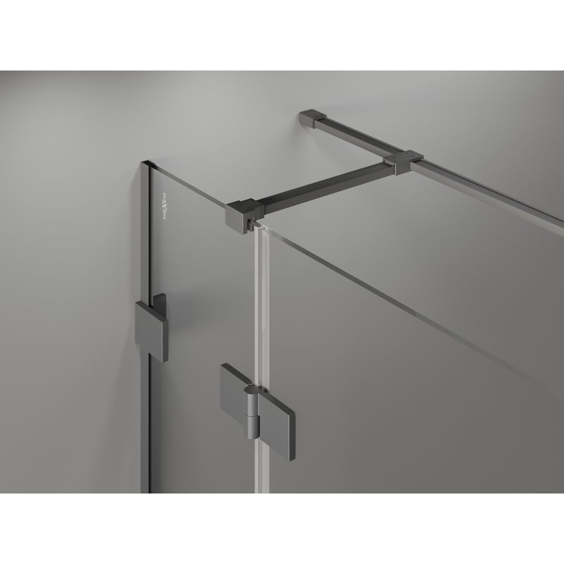 Mexen Lunar T Duschkabine an Tür rechts 120 x 90 cm, transparent, Gun Metal - 834T-120-090-95-00-P