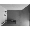 Mexen Kioto+ Duschwand mit Ablage Walk-in 90 x 200 cm, schwarzes Gitter, schwarz - 800-090-121-70-77