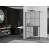 Mexen Kioto+ Duschwand mit Ablage Walk-in 120 x 200 cm, schwarzes Gitter, schwarz - 800-120-121-70-77