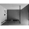 Mexen Kioto+ Duschwand mit Ablage Walk-in 120 x 200 cm, schwarzes Gitter, schwarz - 800-120-121-70-77