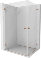 Mexen Lunar-B Duo Duschkabine Drehbar 95 x 70 cm, Transparent, Gebürstetes Kupfer - 832-095L-070P-65-00