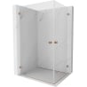 Mexen Lunar-B Duo Duschkabine, schwenkbar 100 x 70 cm, transparent, gebürstetes Kupfer - 832-100L-070P-65-00