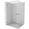 Mexen Lunar-B Duo Duschkabine mit Drehöffnung 100 x 75 cm, transparent, gebürstetes Kupfer - 832-100L-075P-65-00