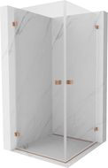 Mexen Lunar-B Duo Duschkabine schwenkbar 80 x 80 cm, transparent, gebürstetes Kupfer - 832-080L-080P-65-00