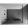 Mexen Kioto+ Duschwand mit Regal Walk-in 110 x 200 cm, schwarzes Muster, schwarz - 800-110-121-70-78