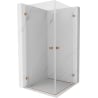 Mexen Lunar-B Duo Duschkabine schwenkbar 100 x 100 cm, transparent, gebürstetes Kupfer - 832-100L-100P-65-00