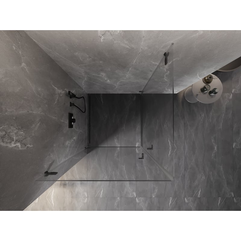 Mexen Lunar-B Duo Pendeltür-Duschkabine 75 x 75 cm, transparent, gebürstet gun gray - 832-075L-075P-66-00