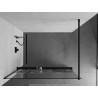 Mexen Kioto+ Duschwand mit Regal Walk-in 100 x 200 cm, weißes Muster, schwarz - 800-100-121-70-85