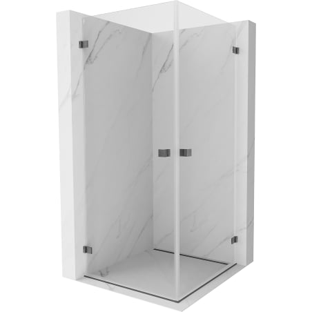 Mexen Lunar-B Duo Duschkabine Schwingtür 100 x 100 cm, transparent, gebürstet Gun Gray - 832-100L-100P-66-00