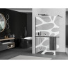 Mexen Kioto+ Duschwand mit Regal Walk-in 140 x 200 cm, weiße Welle, schwarz - 800-140-121-70-97