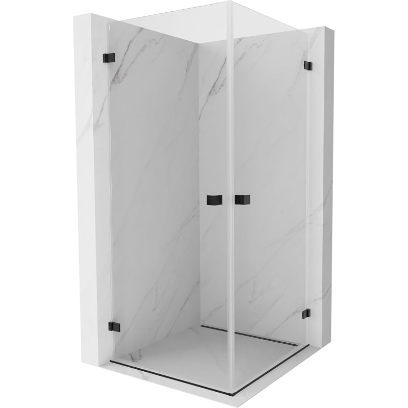 Mexen Lunar-B Duo Duschkabine schwenkbar 100 x 100 cm, transparent, schwarz - 832-100L-100P-70-00