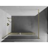 Mexen Kioto+ Duschwand mit Ablage Walk-in 70 x 200 cm, transparent/frost, gold - 800-070-121-50-35