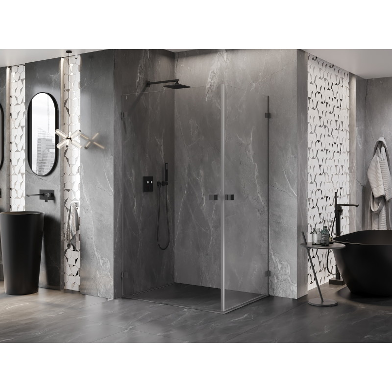 Mexen Lunar-B Duo Duschkabine 85 x 70 cm, transparent, Graphit - 832-085L-070P-95-00