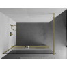 Mexen Kioto+ Duschwand mit Ablage Walk-in 90 x 200 cm, transparent/matt, gold - 800-090-121-50-35