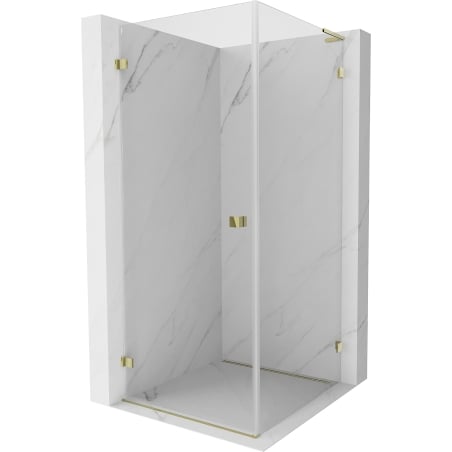 Mexen Lunar-B L Duschkabine Klapptür links 100 x 100 cm, transparent, Gold - 832L-100-100-50-00-L