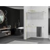 Mexen Kioto+ Duschwand mit Ablage Walk-in 100 x 200 cm, transparent/frost, gold - 800-100-121-50-35