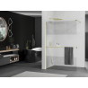 Mexen Kioto+ Duschwand mit Ablage Walk-in 110 x 200 cm, transparent/gefrostet, gold - 800-110-121-50-35