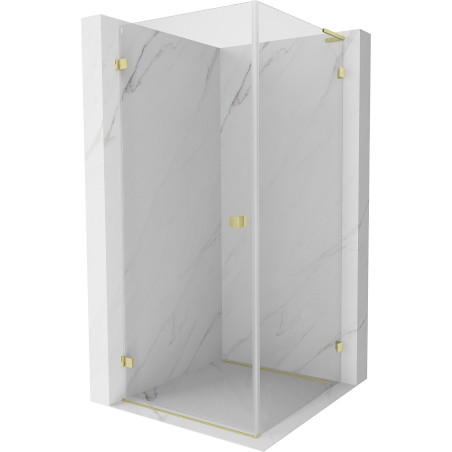 Mexen Lunar-B L Duschkabine schwenkbar links 80 x 80 cm, transparent, gold gebürstet - 832L-080-080-55-00-L