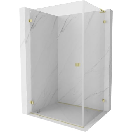 Mexen Lunar-B L Duschkabine schwenkbar links 95 x 90 cm, transparent, gebürstetes Gold - 832L-095-090-55-00-L