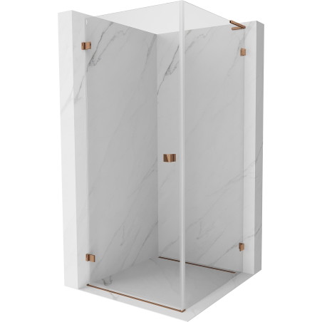 Mexen Lunar-B L Duschkabine schwenkbar links 80 x 80 cm, transparent, Roségold - 832L-080-080-60-00-L