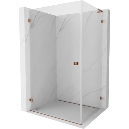 Mexen Lunar-B L Duschkabine, schwenkbar, links, 100 x 90 cm, transparent, Roségold - 832L-100-090-60-00-L